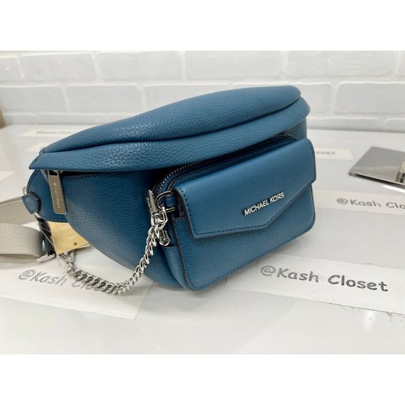 Michael Kors Maisie 2-in-1 Sling WaistPack Large Fanny bag Crossbody Teal - Picture 5 of 12